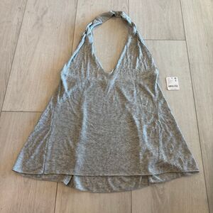 FREE PEOPLE Intimately Big Love Rib Halter Top - Heather Grey size s